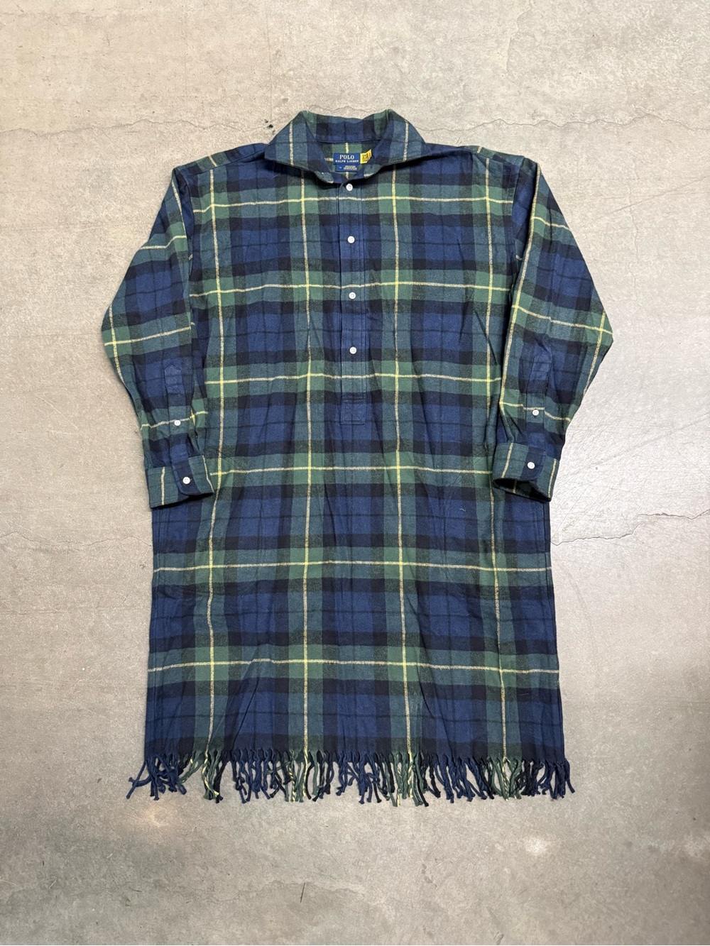 Polo Ralph Lauren Women’s Flannel Pullover Plaid Shirt Dress Size 12 Blue/Green
